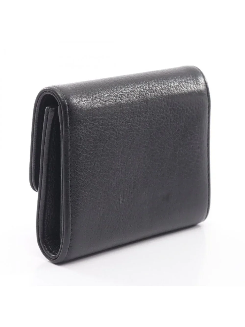 Chanel Coin Purse CC Logo Black Leather